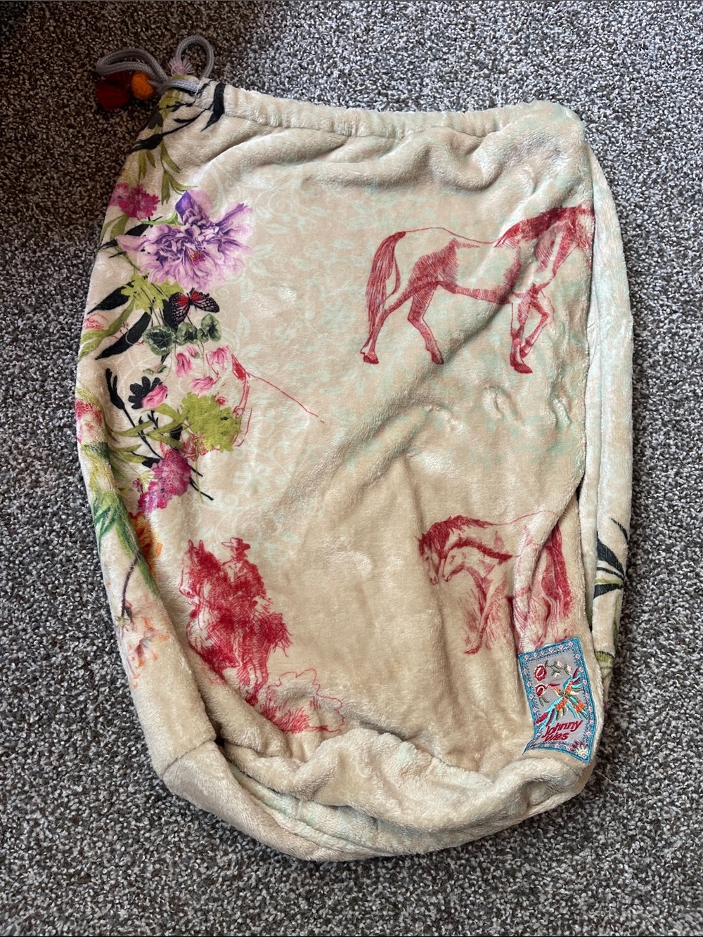 Johnny Was Cream blanket bag